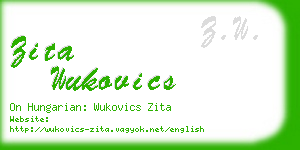 zita wukovics business card